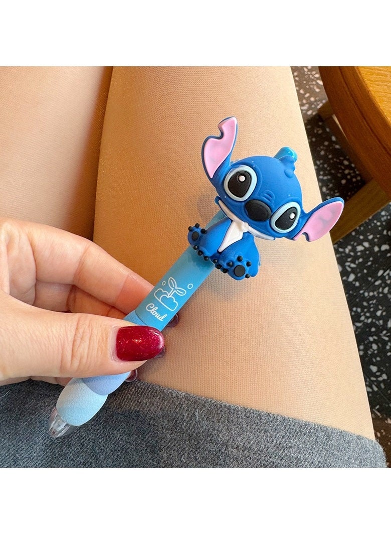 Disney 4pcs Stitch gel pen plush keychain pen, a gift or prize for elementary school students, manual push pen - Image 5
